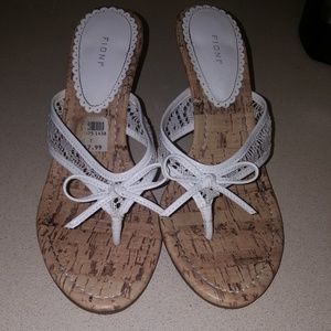 Fioni white wedge sandals